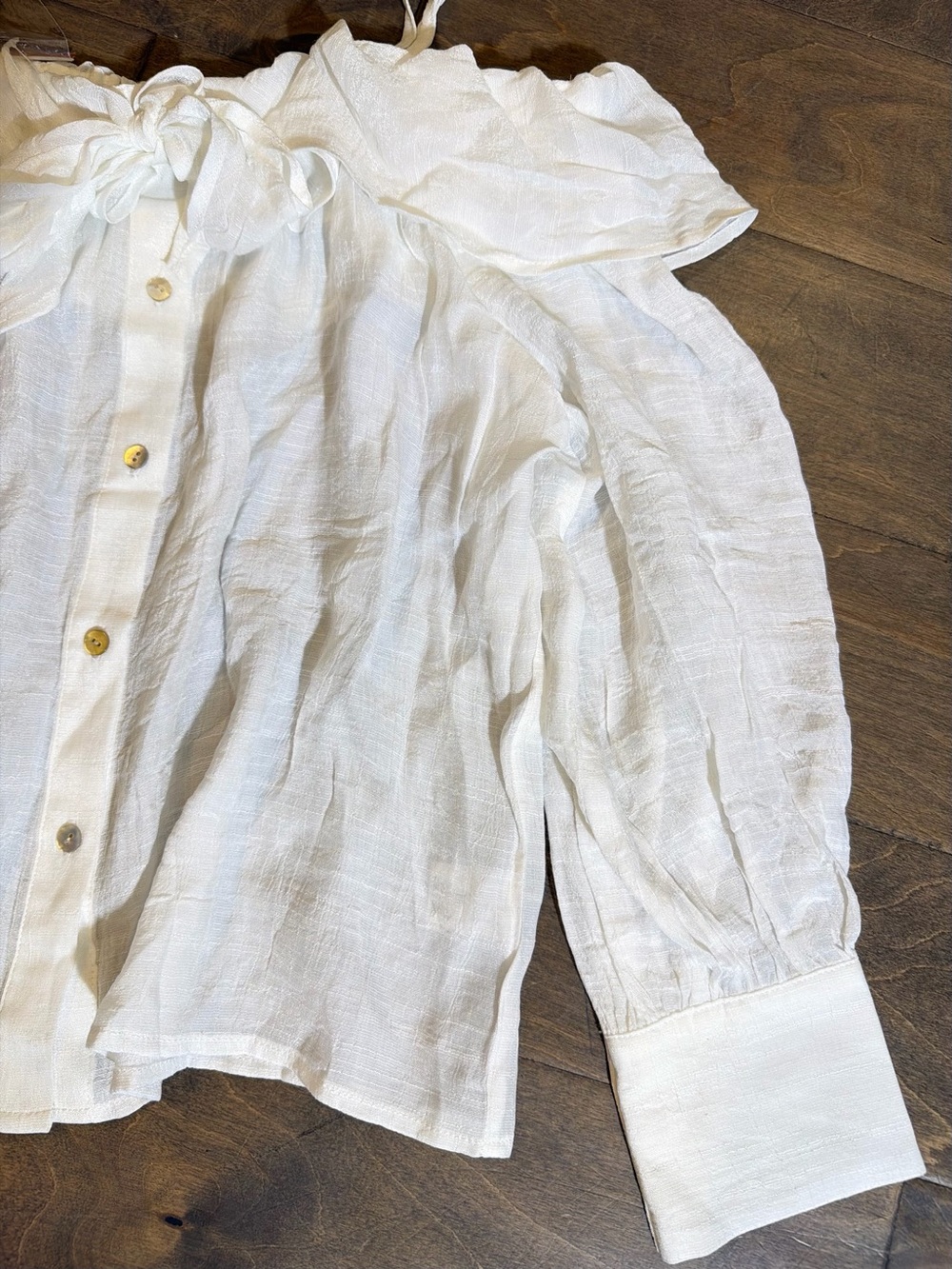 FAVLUX White Lightweight Gathered Waist Top - Picture 5 of 8